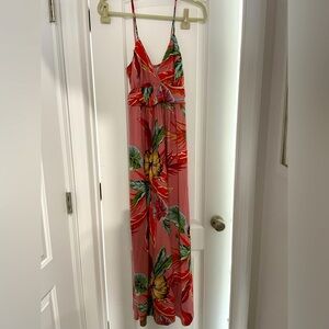 B uniq M pink tropical floral cami maxi dress- worn 1x